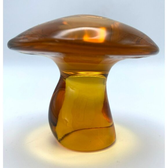3 Viking Glass Mushrooms Persimmon Orange Amber Frosted Vintage MCM 60s 70s RARE - Picture 5 of 11